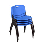 Regency Kobe Compact Round X - Base Breakroom Table with 4 M Stack Chairs 30