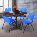 Regency Kobe Versatile Square X - Base Breakroom Table with 4 M Stack Chairs 36