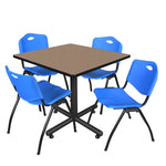 Regency Kobe Versatile Square X - Base Breakroom Table with 4 M Stack Chairs 36