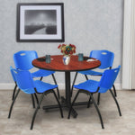 Regency Kobe Ergonomic Round X - Base Breakroom Table with 4 M Stack Chairs 36