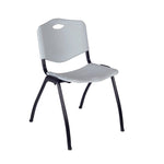 Regency Kobe Ergonomic Round X - Base Breakroom Table with 4 M Stack Chairs 36