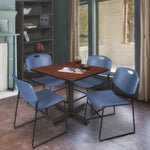 Regency Kobe Spacious Square X - Base Breakroom Table with 4 Zeng Stack Chairs 42
