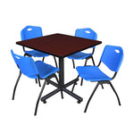Regency Kobe Multiuse Square X - Base Breakroom Table with 4 M Stack Chairs 42