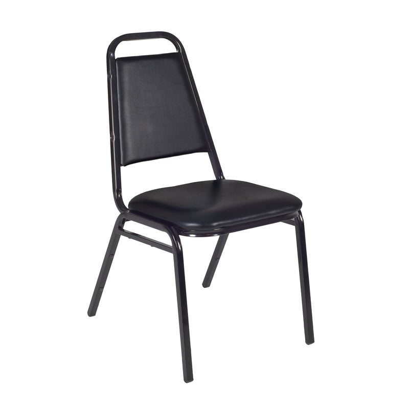 Regency Kobe Executive Square X - Base Breakroom Table with 4 Black Restaurant Stack Chairs 48" W x 48" D x 29" H (REG - TKB4848 - 29) - SchoolOutlet
