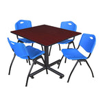 Regency Kobe Wide Square X - Base Breakroom Table with 4 M Stack Chairs 48