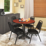 Regency Kobe Professional Round X - Base Breakroom Table with 4 Restaurant Stack Chairs 48