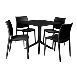 Regency Niche Terrace Plastic Indoor/Outdoor 31.5" Square Table with 4 Stacking Chairs 31.5"W x 31.5"D x 29"H (REG-TOB3131XX41XX)