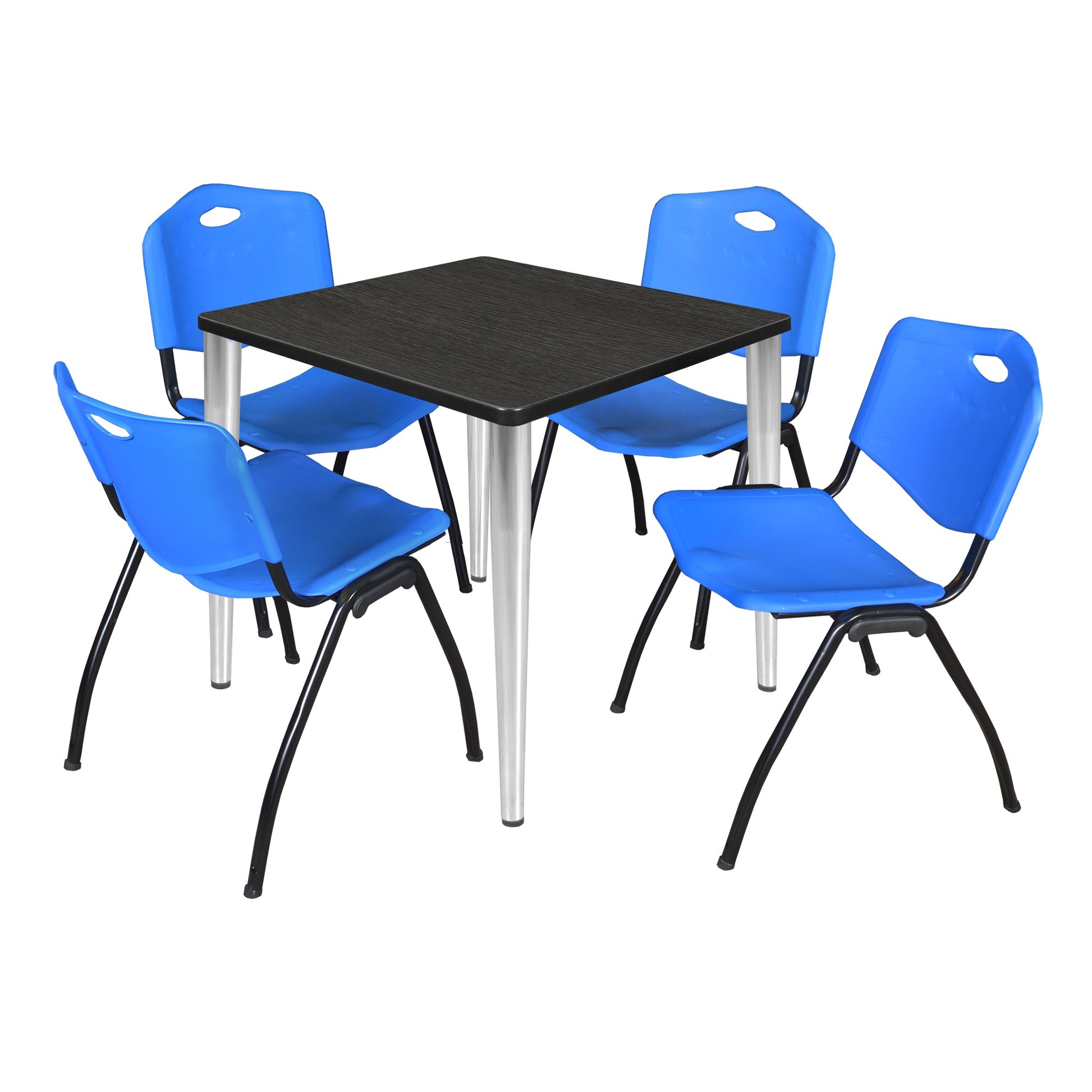 Regency Kahlo 30 in. Square Breakroom Table & 4 M Stack Chairs - SchoolOutlet