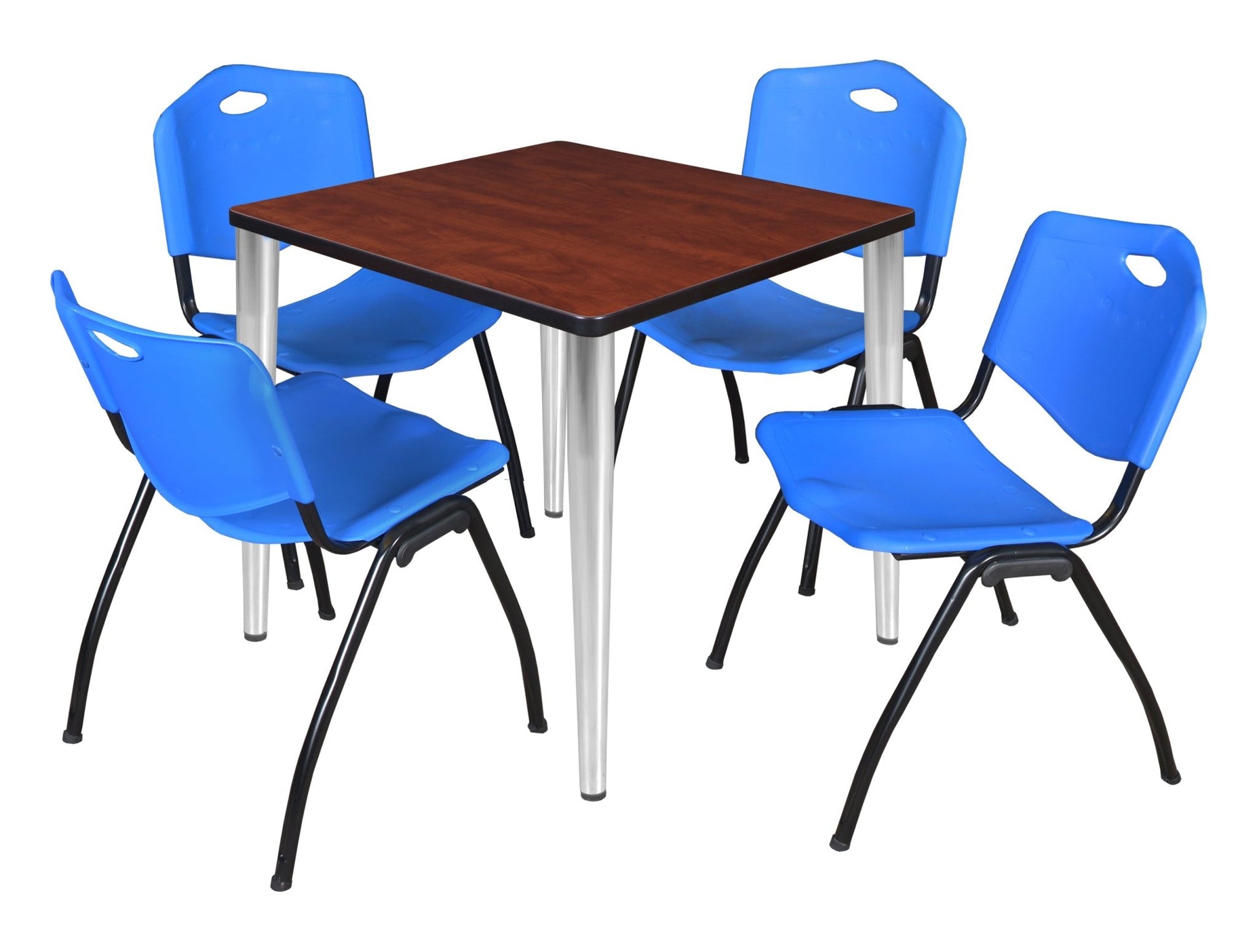 Regency Kahlo 30 in. Square Breakroom Table & 4 M Stack Chairs - SchoolOutlet