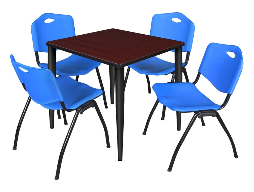 Regency Kahlo 30 in. Square Breakroom Table & 4 M Stack Chairs - SchoolOutlet