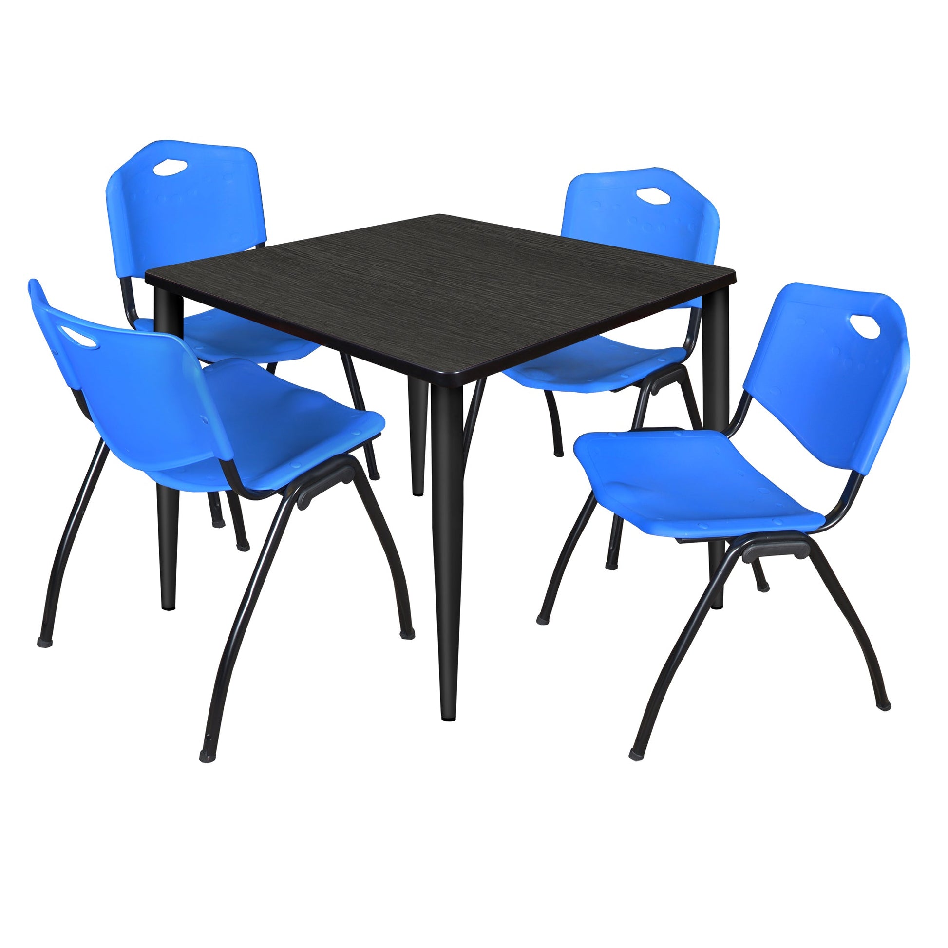 Regency Kahlo 42 in. Square Breakroom Table & 4 M Stack Chairs - SchoolOutlet