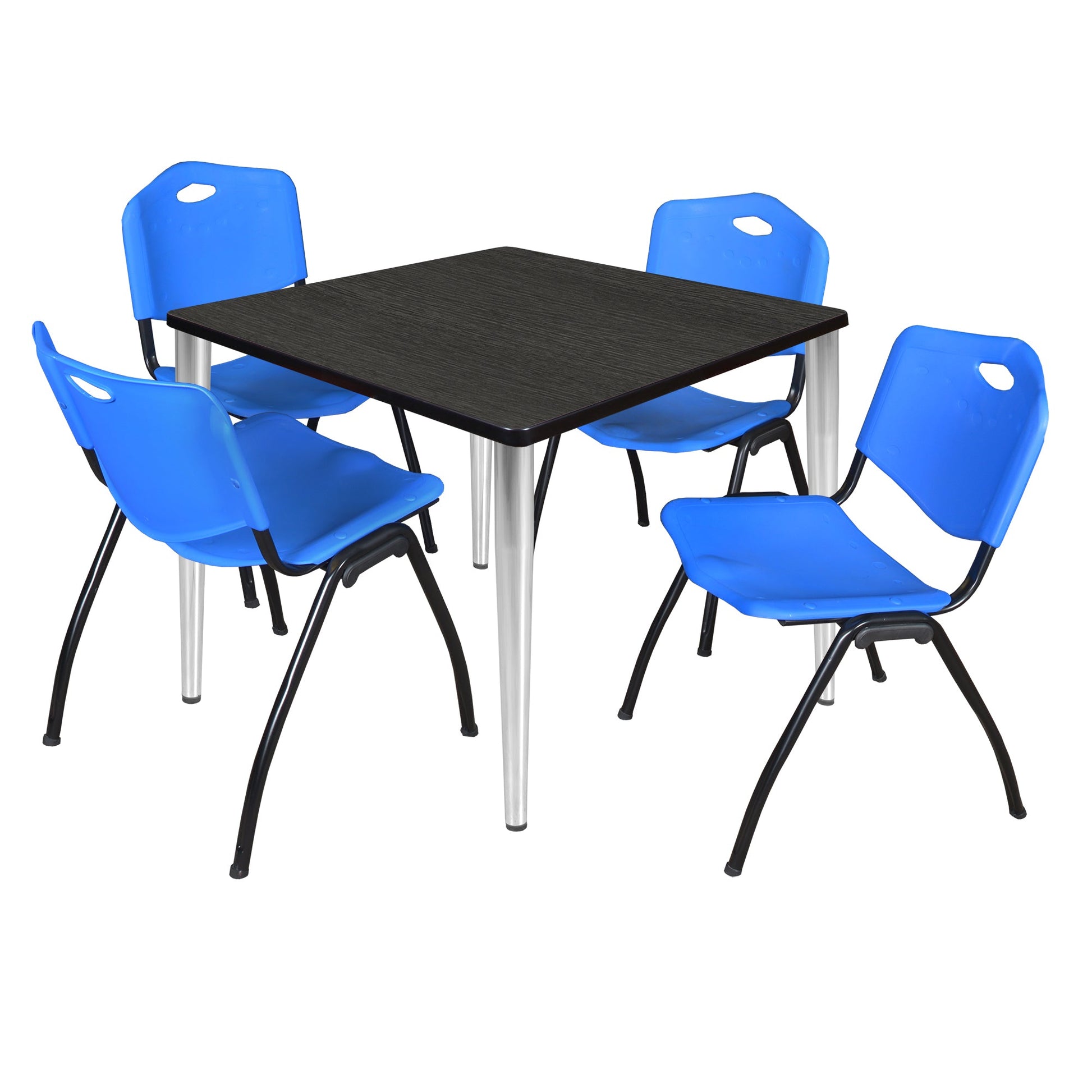 Regency Kahlo 42 in. Square Breakroom Table & 4 M Stack Chairs - SchoolOutlet