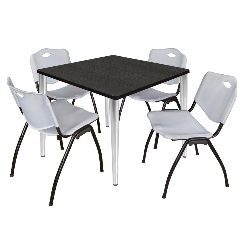 Regency Kahlo 42 in. Square Breakroom Table & 4 M Stack Chairs - SchoolOutlet