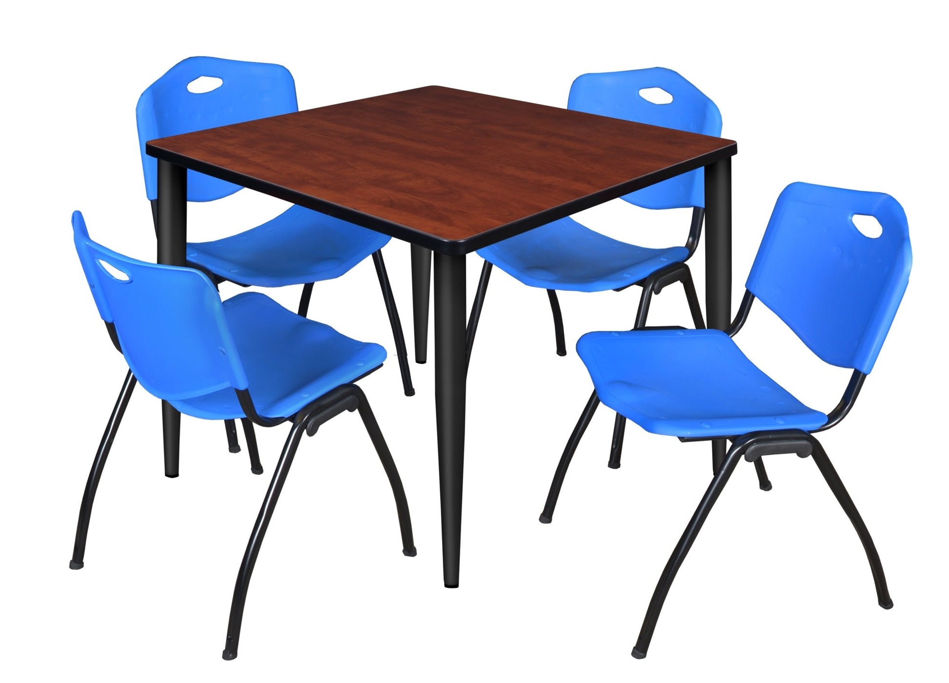 Regency Kahlo 42 in. Square Breakroom Table & 4 M Stack Chairs - SchoolOutlet