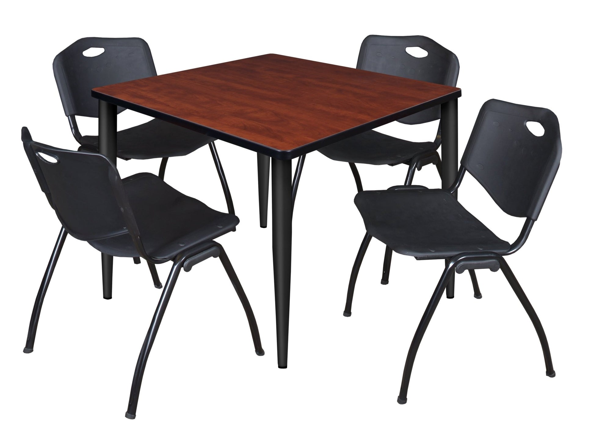 Regency Kahlo 42 in. Square Breakroom Table & 4 M Stack Chairs - SchoolOutlet