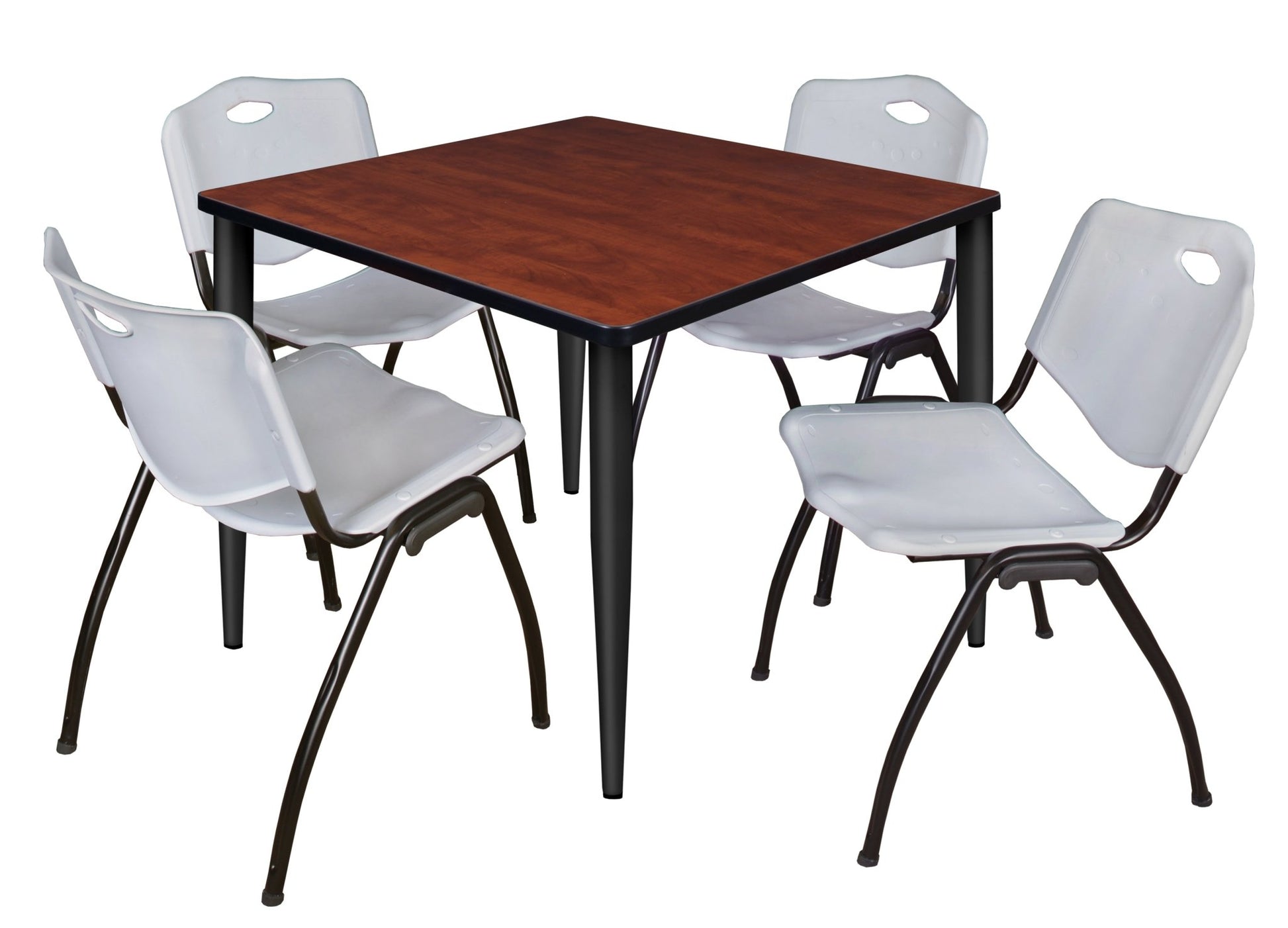 Regency Kahlo 42 in. Square Breakroom Table & 4 M Stack Chairs - SchoolOutlet