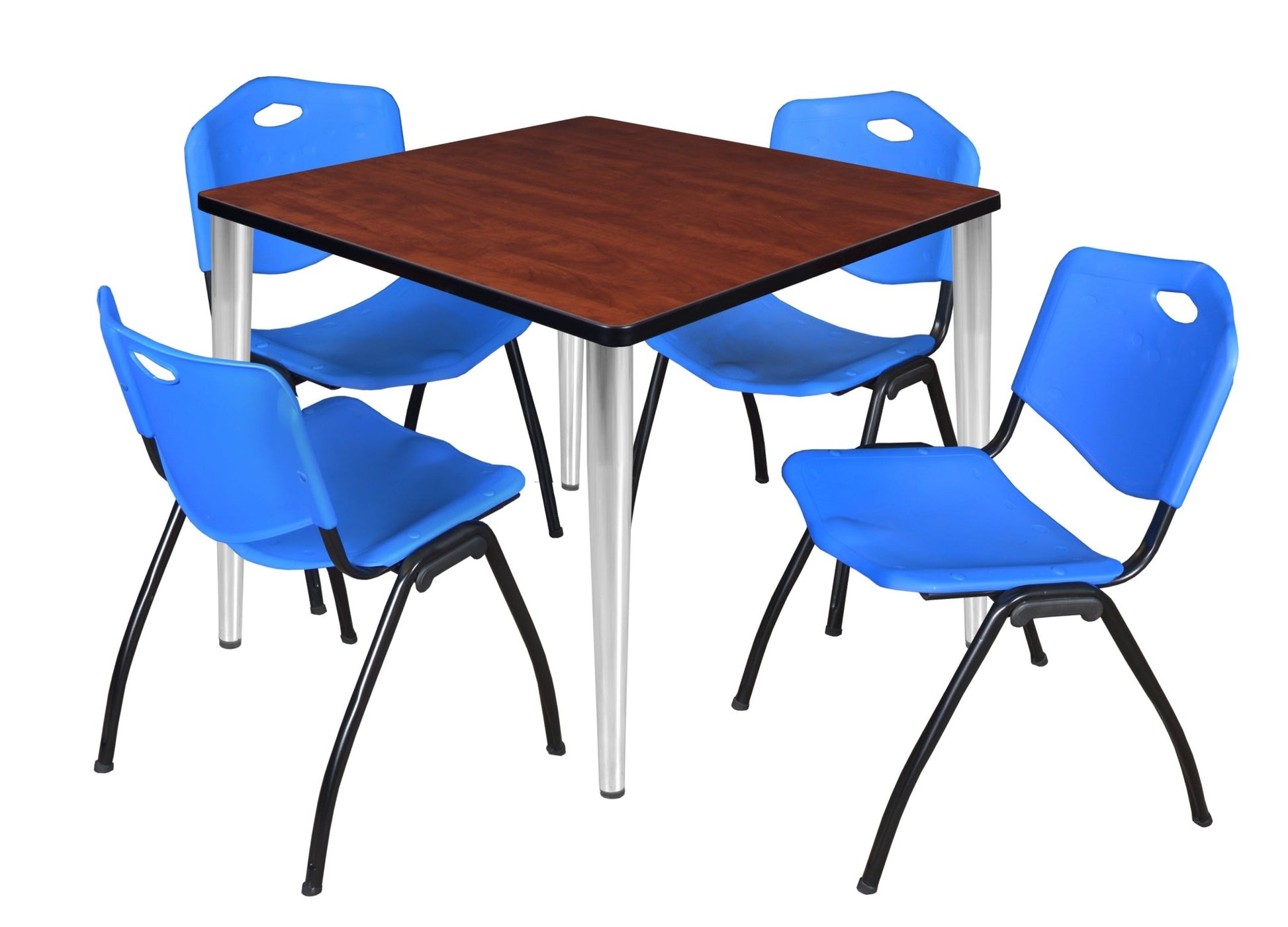 Regency Kahlo 42 in. Square Breakroom Table & 4 M Stack Chairs - SchoolOutlet
