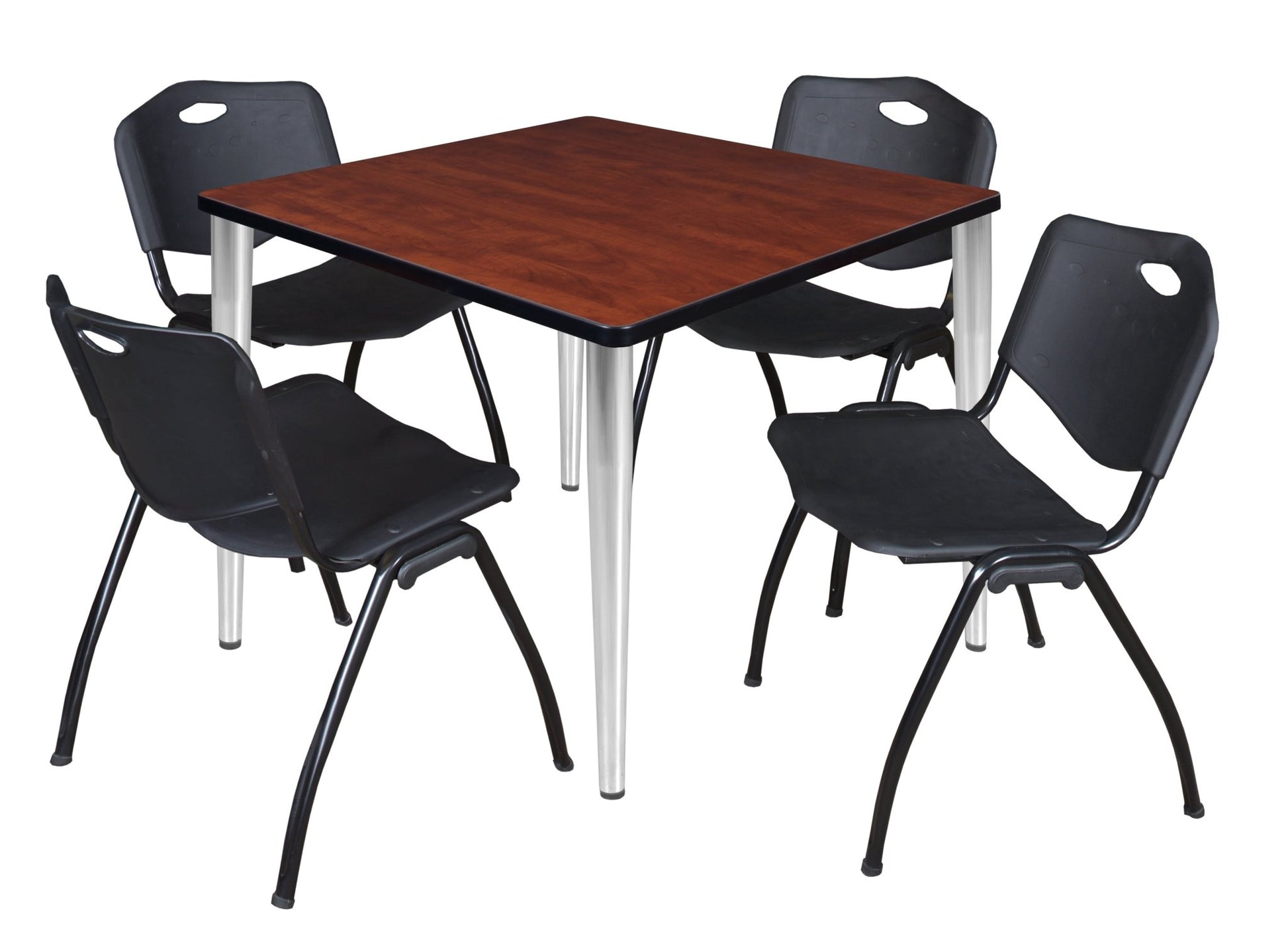 Regency Kahlo 42 in. Square Breakroom Table & 4 M Stack Chairs - SchoolOutlet