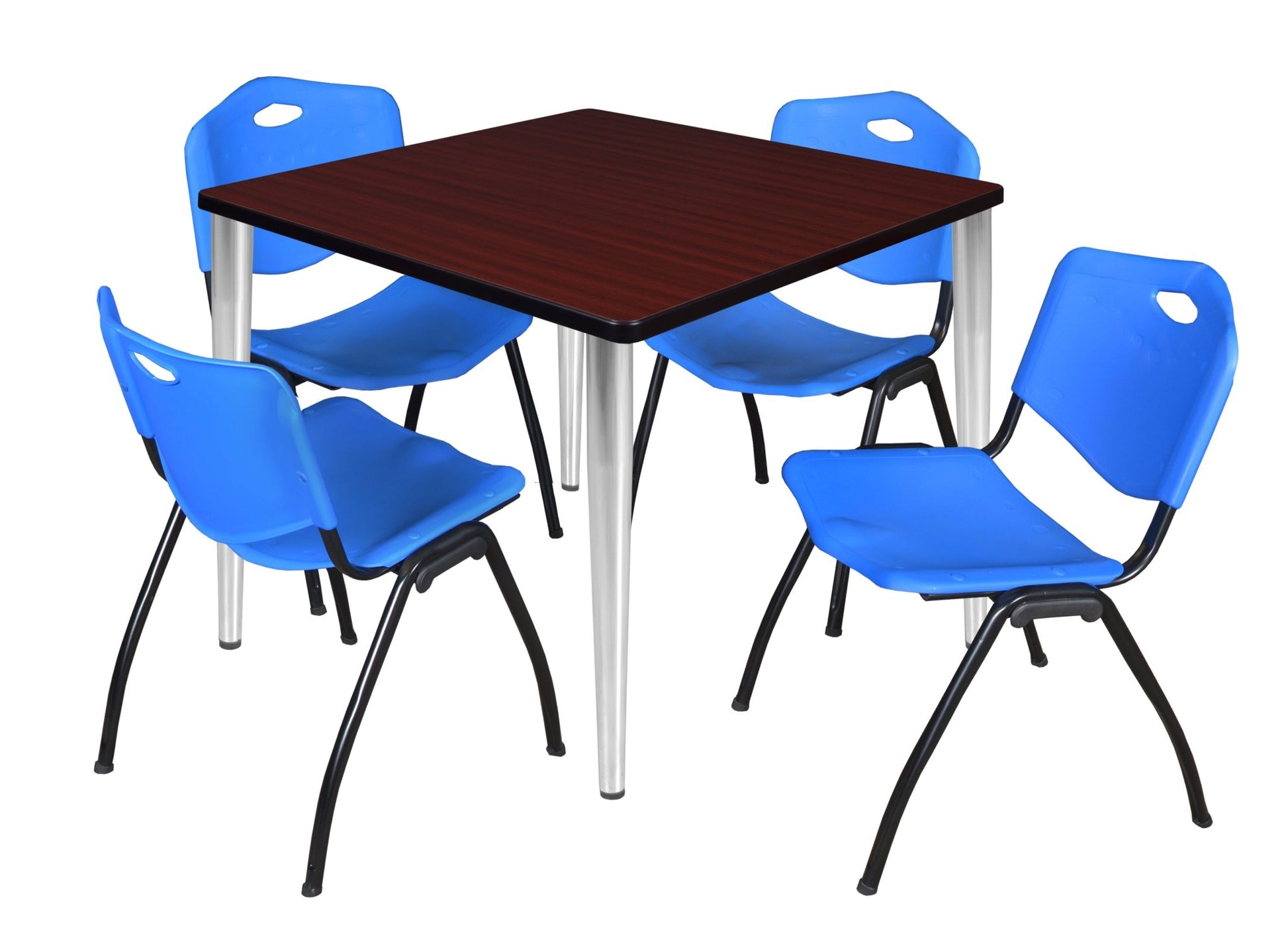 Regency Kahlo 42 in. Square Breakroom Table & 4 M Stack Chairs - SchoolOutlet