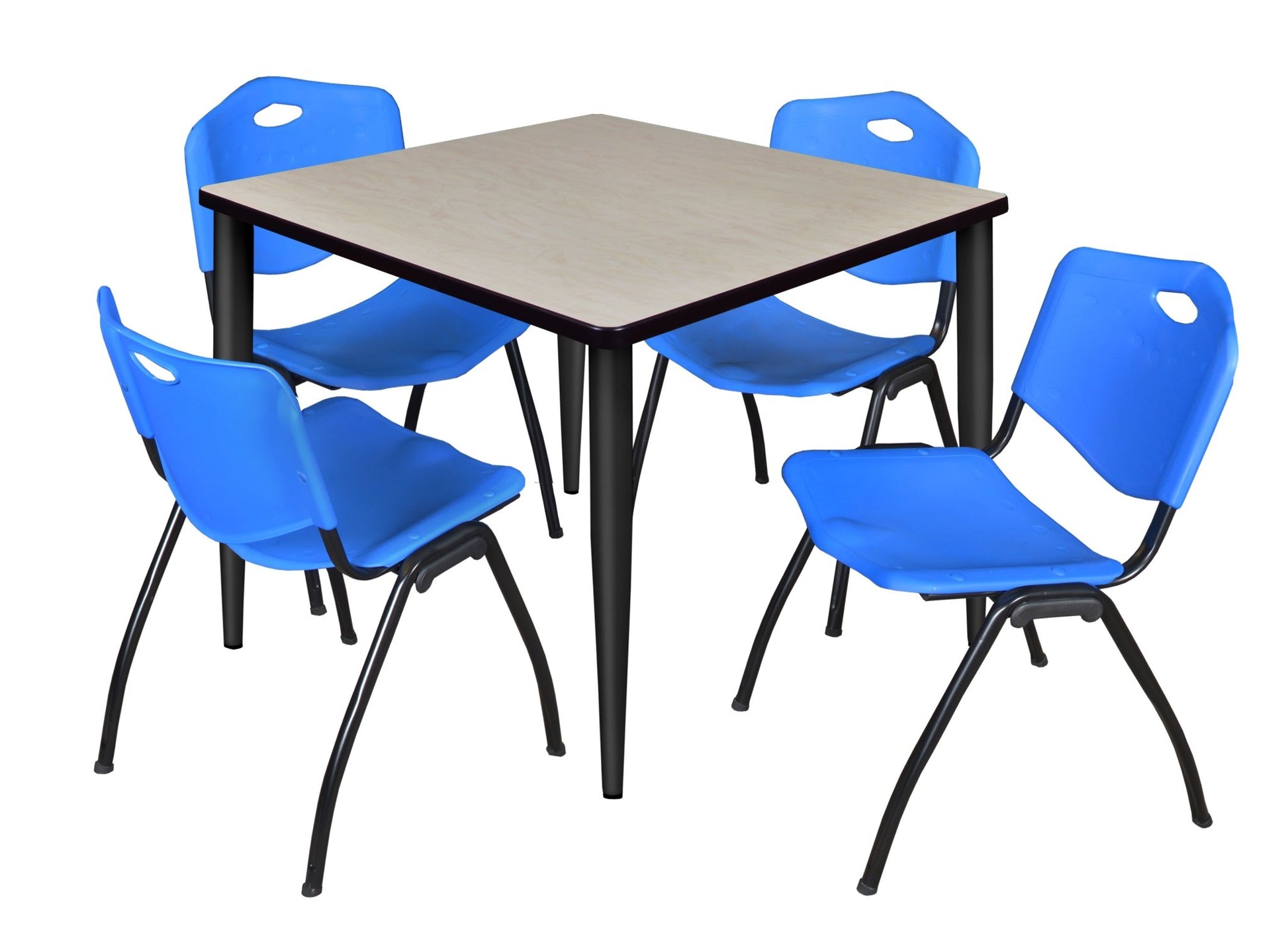 Regency Kahlo 42 in. Square Breakroom Table & 4 M Stack Chairs - SchoolOutlet