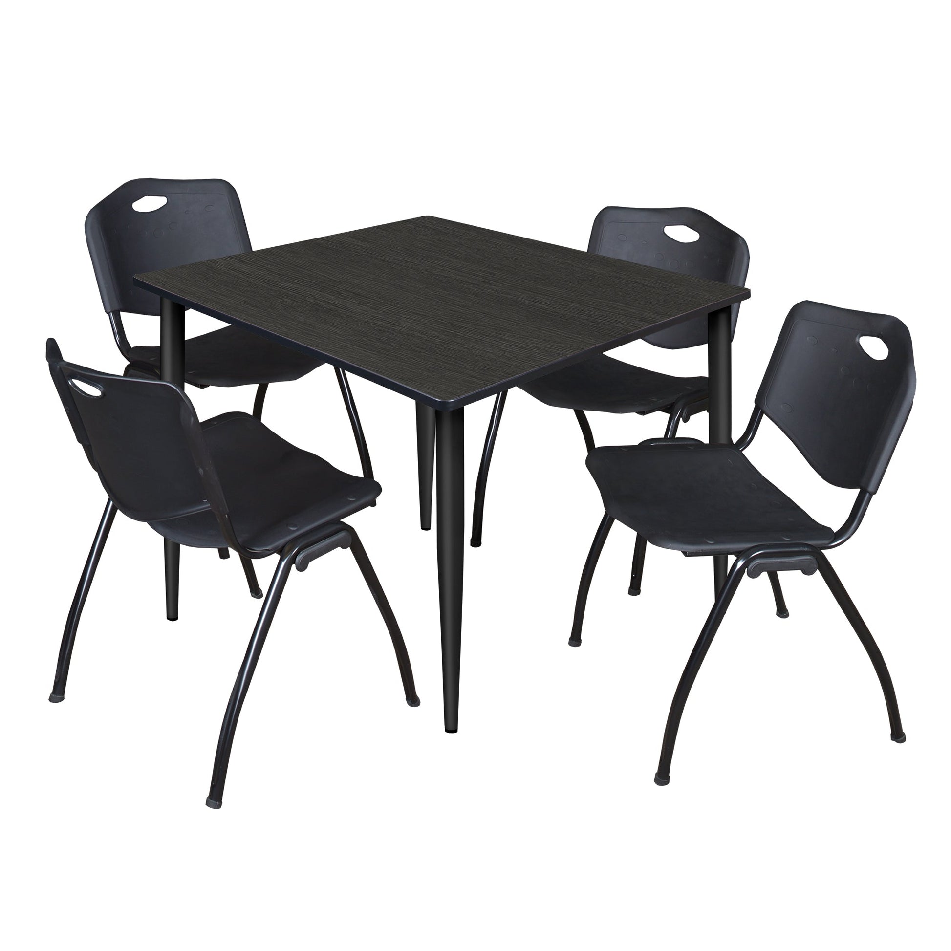 Regency Kahlo 48 in. Square Breakroom Table & 4 M Stack Chairs - SchoolOutlet
