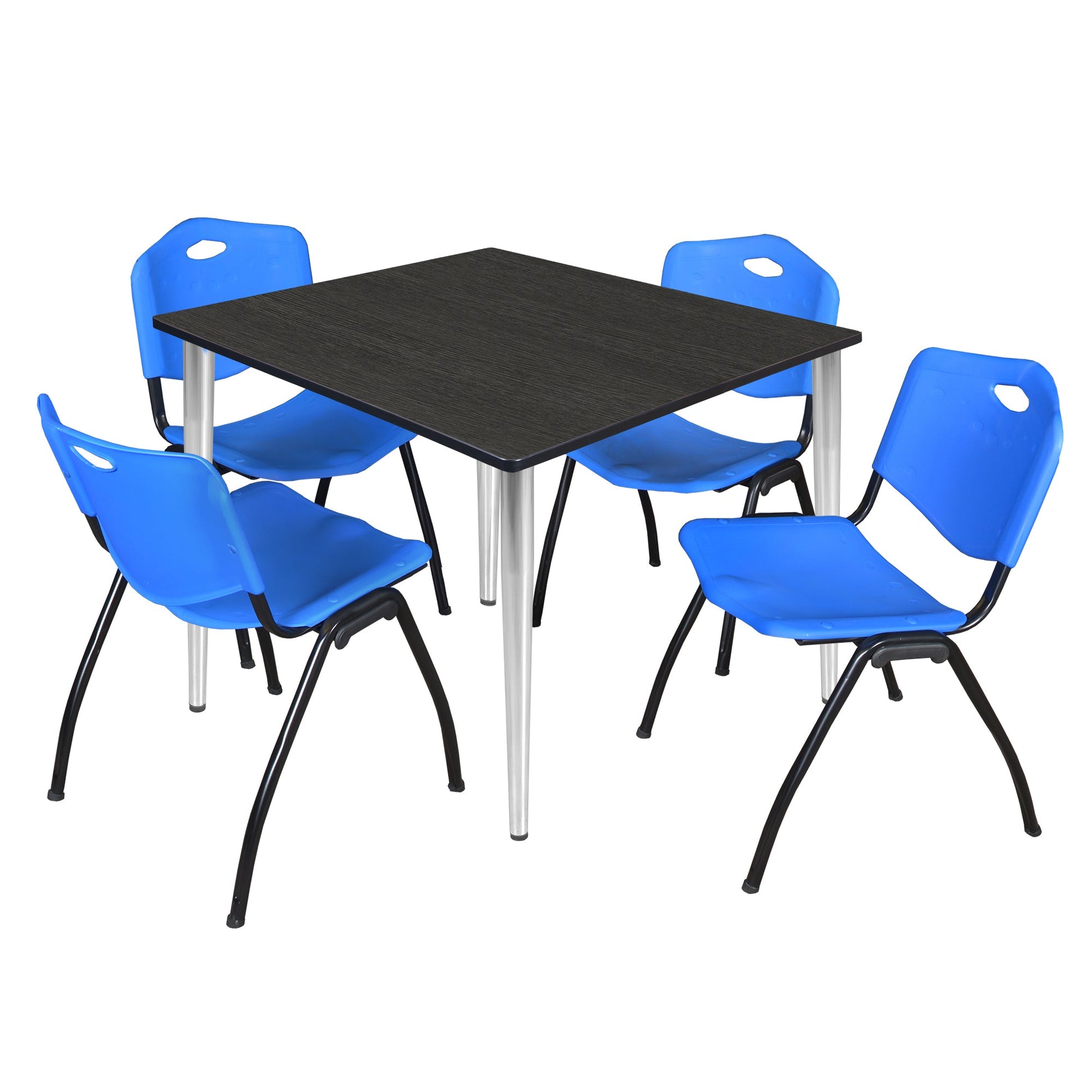 Regency Kahlo 48 in. Square Breakroom Table & 4 M Stack Chairs - SchoolOutlet