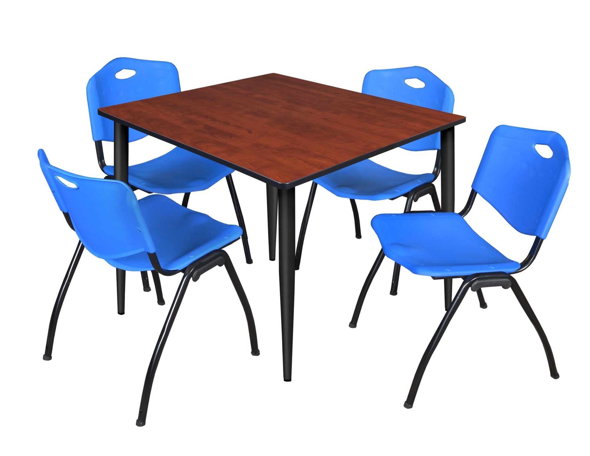 Regency Kahlo 48 in. Square Breakroom Table & 4 M Stack Chairs - SchoolOutlet