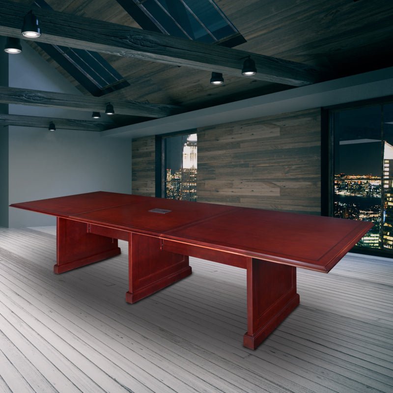 Regency Prestige Traditional Modular Conference Table with Connectivity 144"W x 52"D x 29"H (REG - TVCTRC14452) - SchoolOutlet