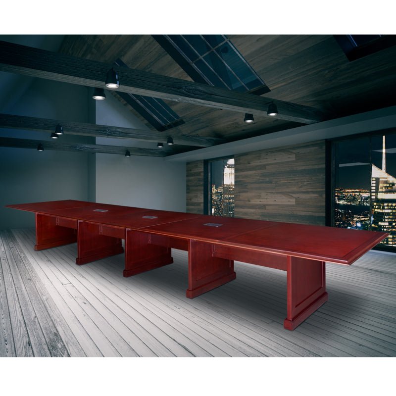 Regency Prestige Traditional Grand Boardroom Conference Table with Triple Charging Ports 240"W x 52"D x 29"H (REG - TVCTRC24052) - SchoolOutlet