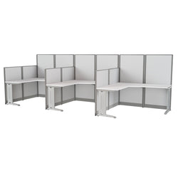 Regency Instant Office 3 Person F-Shaped Cubicle Panel Workstation 193"W x 33"D x 63"H (REG-WC36X94-03K-3P)