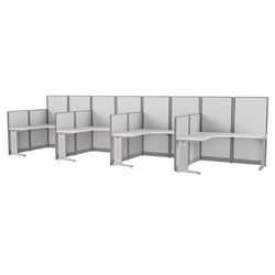 Regency Instant Office 4 Person F-Shaped Cubicle Panel Workstation 257"W x 33"D x 63"H (REG-WC36X94-03K-4P)