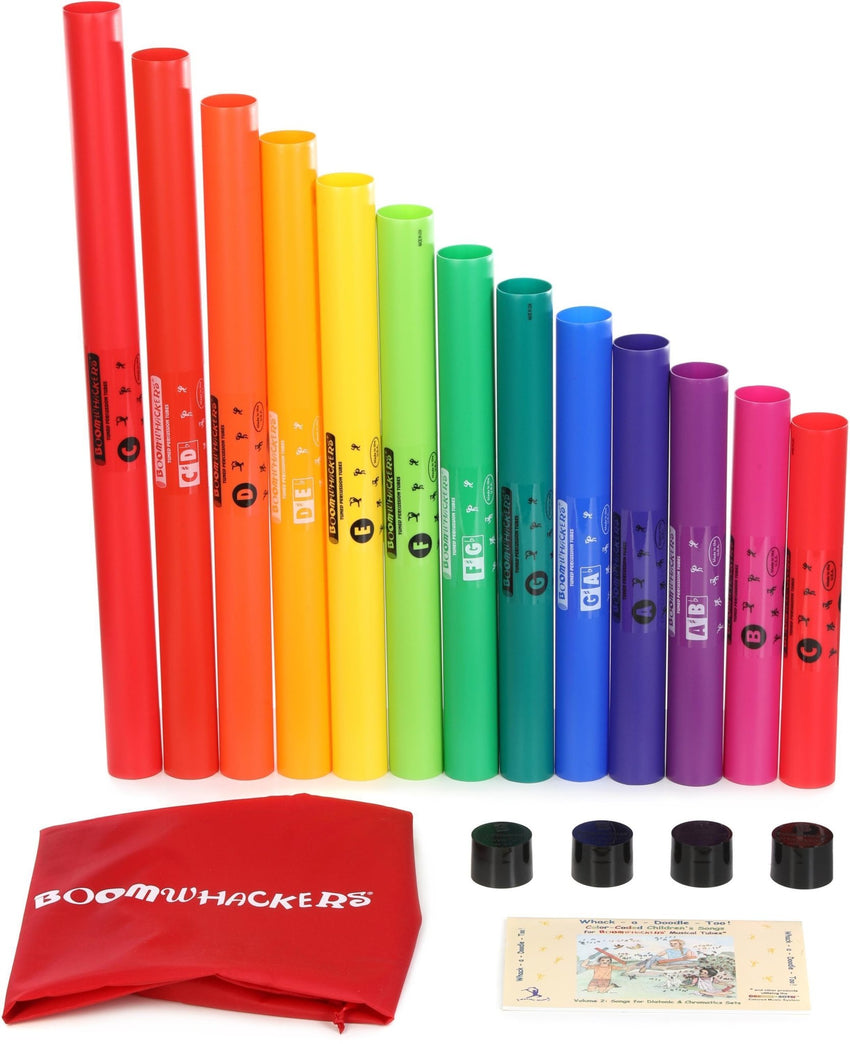 Rhythm Band Instruments Boomwhackers Complete Chromatic Octave Musical 13 Tube Pack 25"W x 10"D x 4"H (RBI - BW130C4) - SchoolOutlet