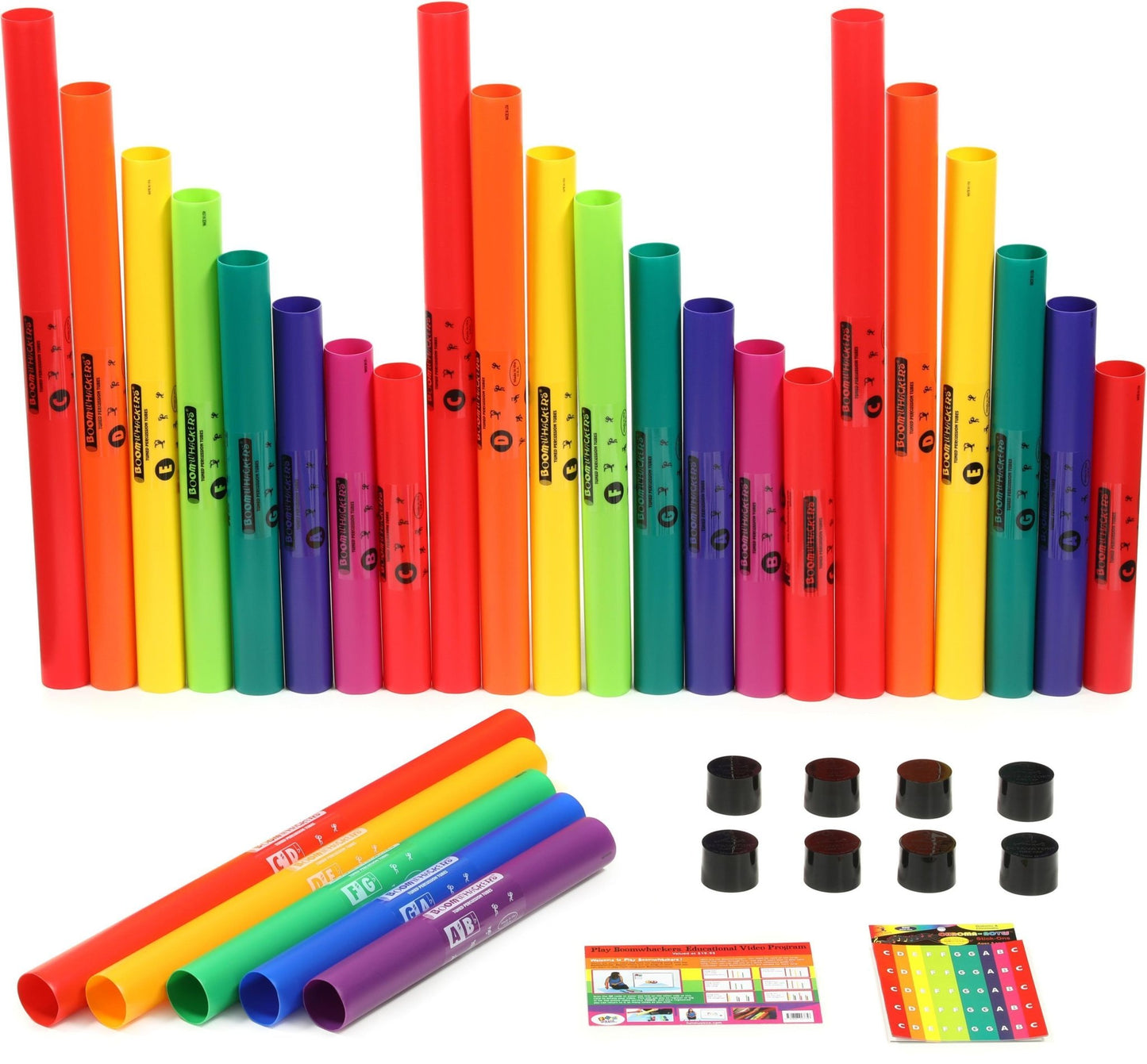 Rhythm Band Instruments Boomwhackers Rhythmic Percussion 27 Tube Classroom Pack 8"W x 14"L x 25"D (RBI - BW27CP) - SchoolOutlet