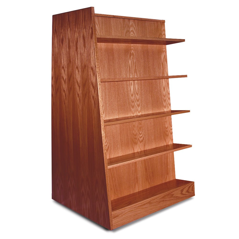 Russwood Library Furniture Stately Series Bookstore Shelving - 58"H - Single Face Bookstore Shelving - Adder 58"H x 36"W x 17"D (1BSA - 58) - SchoolOutlet