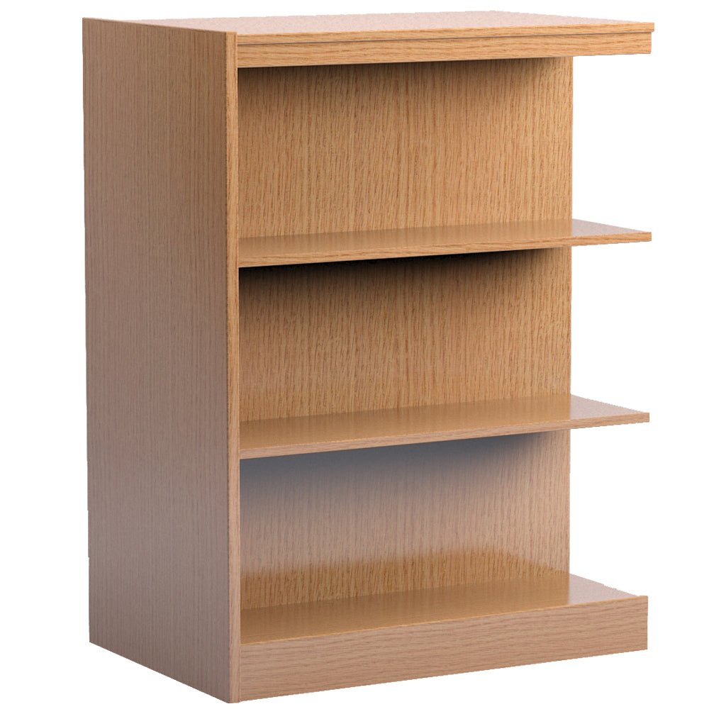 Russwood Library Furniture Stately Series Single Face Shelving - 48"H Adder Veneer Top - 48"H x 36"W x 10"D (1SA - 4810) - SchoolOutlet