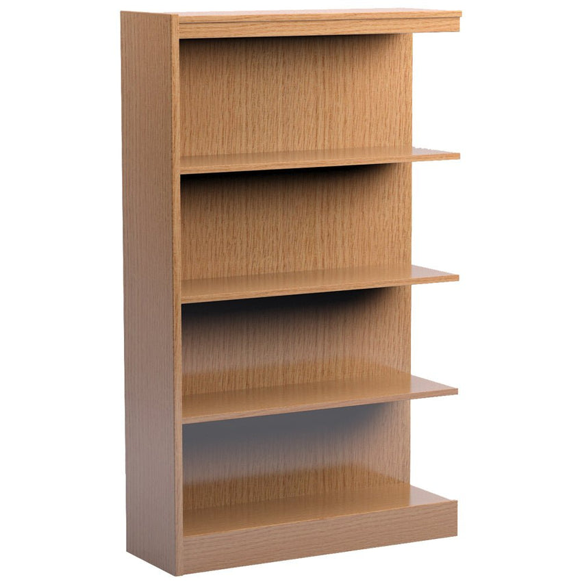 Russwood Library Furniture Stately Series Single Face Shelving - 60"H Adder Veneer Top - 60"H x 36"W x 10"D (1SA - 6010) - SchoolOutlet