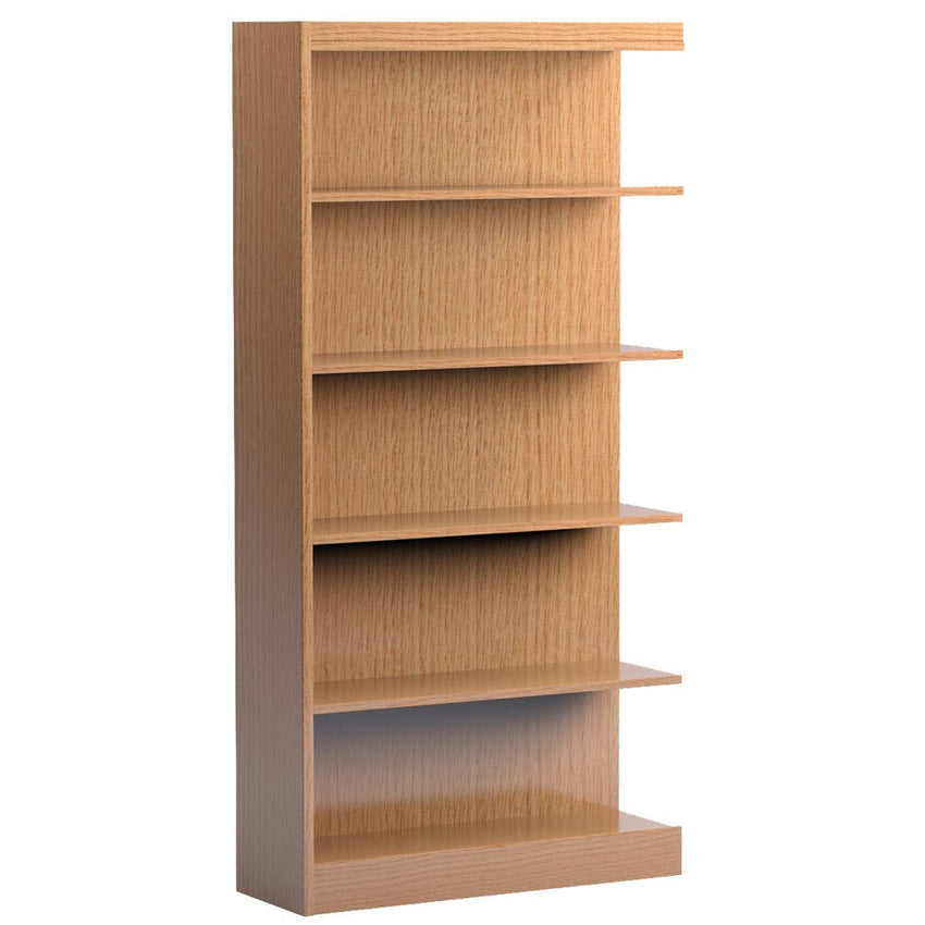 Russwood Library Furniture Stately Series Single Face Shelving - 72"H Adder Veneer Top - 72"H x 36"W x 12"D (1SA - 7212) - SchoolOutlet