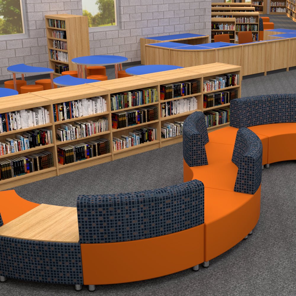 Russwood Library Furniture Stately Series Single Face Shelving - 60"H Starter Veneer Top - 60"H x 37"W x 12"D (1SS - 6012) - SchoolOutlet