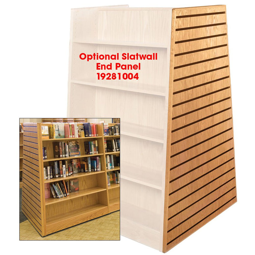 Russwood Library Furniture Stately Series Bookstore Shelving - 1 slatwall end panel for Double Face Bookstore Shelving 58"H x 1"W x 31"D (2BS - 58SWEP) - SchoolOutlet