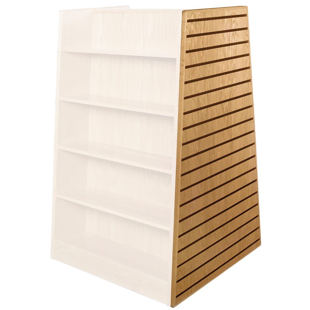 Russwood Library Furniture Stately Series Bookstore Shelving - 1 slatwall end panel for Double Face Bookstore Shelving 58"H x 1"W x 31"D (2BS - 58SWEP) - SchoolOutlet