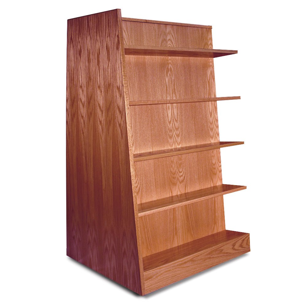 Russwood Library Furniture Stately Series Bookstore Shelving - 58"H - Double Face Bookstore Shelving - Adder 58"H x 36"W x 31"D (2BSA - 58V) - SchoolOutlet