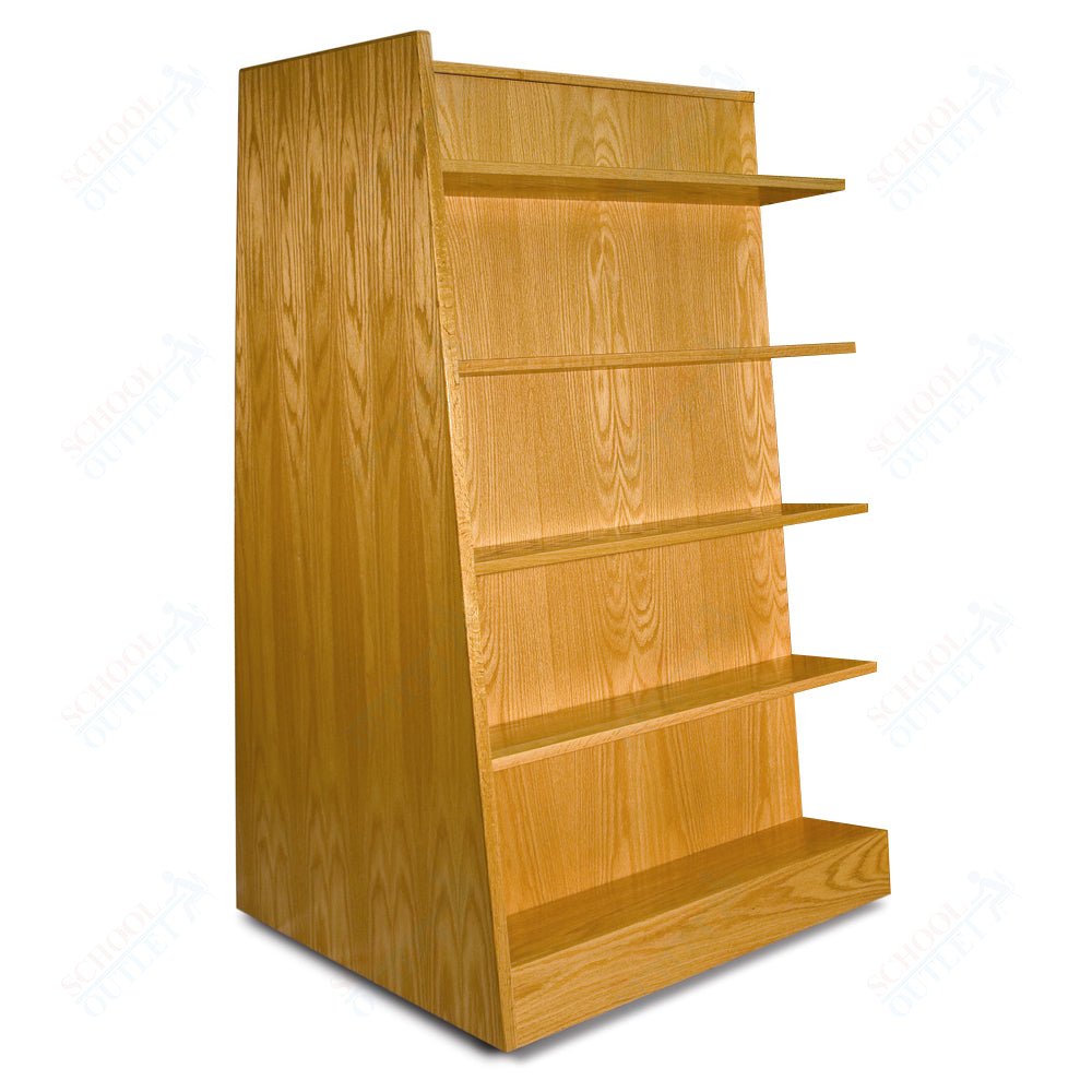 Russwood Library Furniture Stately Series Bookstore Shelving - 58"H - Double Face Bookstore Shelving - Adder 58"H x 36"W x 31"D (RUS - 2BSA - 58V) - SchoolOutlet
