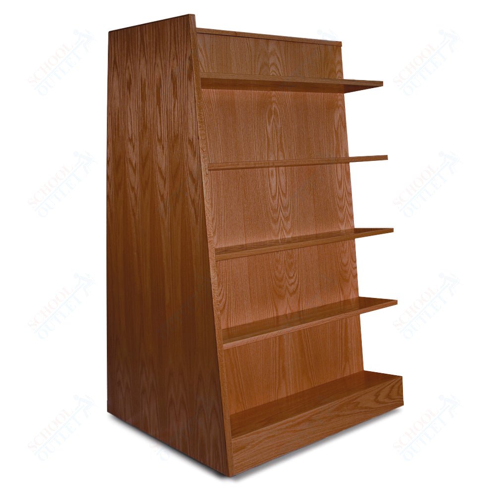 Russwood Library Furniture Stately Series Bookstore Shelving - 58"H - Double Face Bookstore Shelving - Adder 58"H x 36"W x 31"D (RUS - 2BSA - 58V) - SchoolOutlet