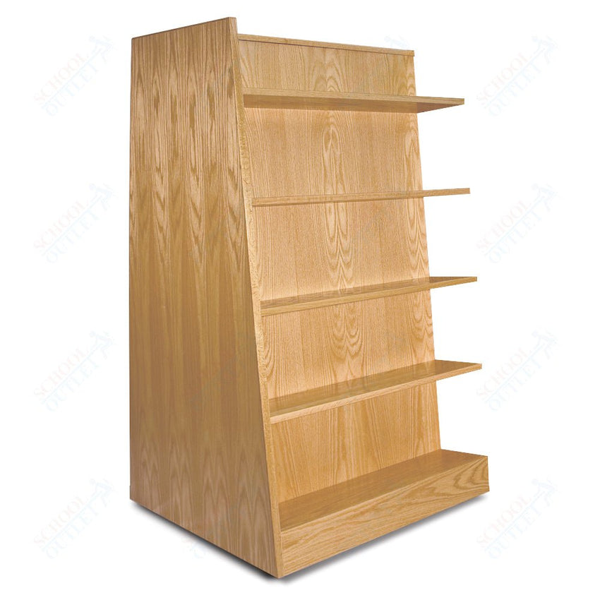 Russwood Library Furniture Stately Series Bookstore Shelving - 58"H - Mobile Double Face Bookstore Shelving - Adder 58"H x 36"W x 31"D (RUS - 2BSA - 58V - M) - SchoolOutlet