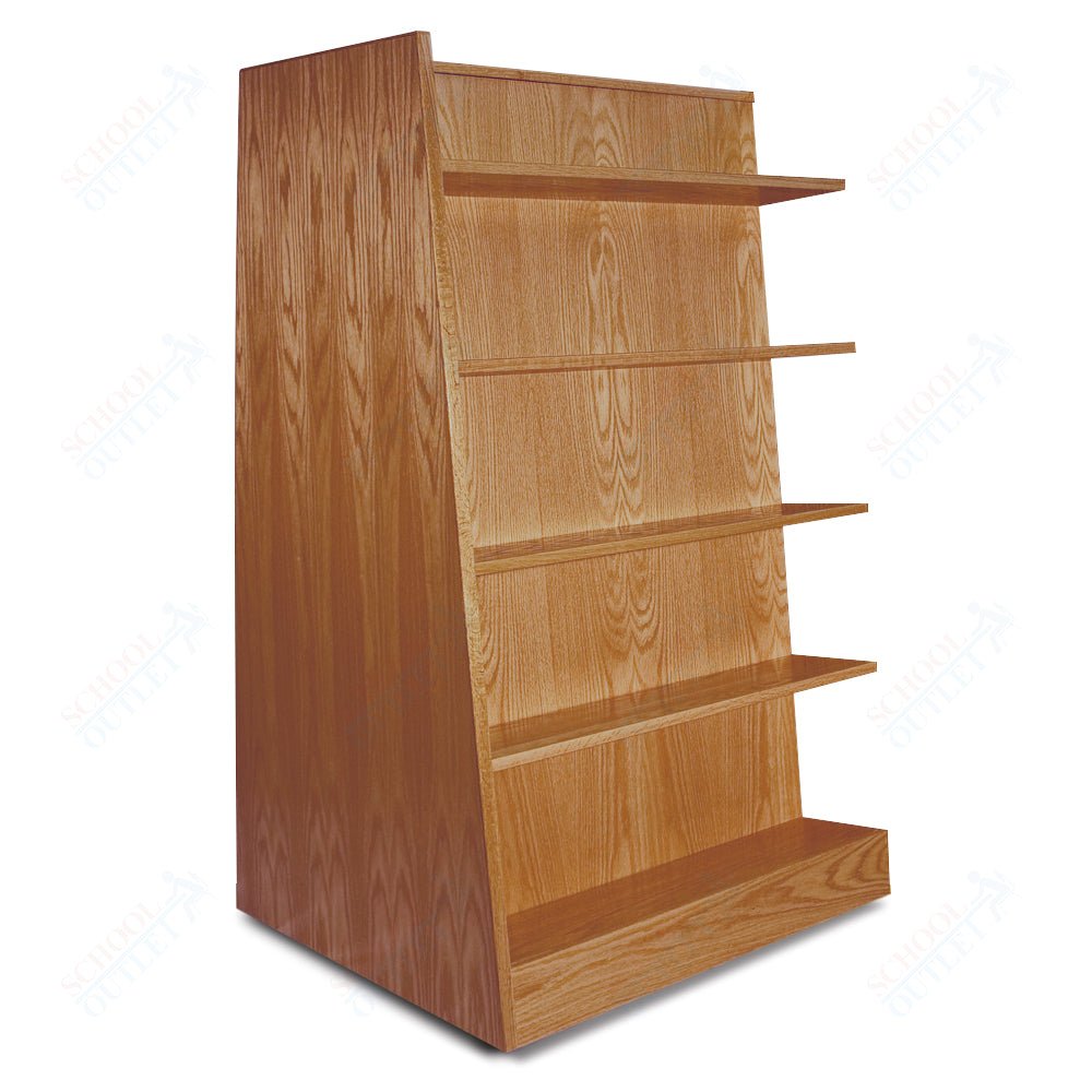 Russwood Library Furniture Stately Series Bookstore Shelving - 58"H - Double Face Bookstore Shelving - Adder 58"H x 36"W x 31"D (RUS - 2BSA - 58V) - SchoolOutlet