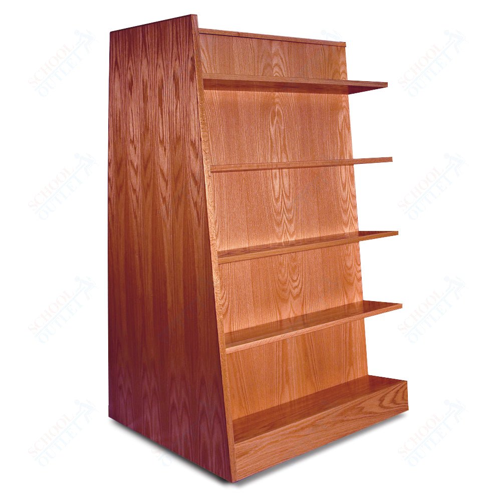 Russwood Library Furniture Stately Series Bookstore Shelving - 58"H - Double Face Bookstore Shelving - Adder 58"H x 36"W x 31"D (RUS - 2BSA - 58V) - SchoolOutlet