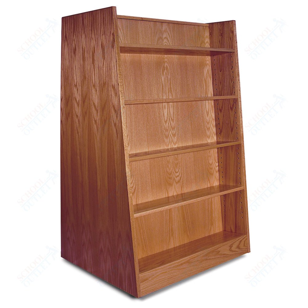 Russwood Library Furniture Stately Series Bookstore Shelving - 58"H - Mobile Double Face Bookstore Shelving - Starter 58"H x 37"W x 31"D (2BSS - 58V - M) - SchoolOutlet