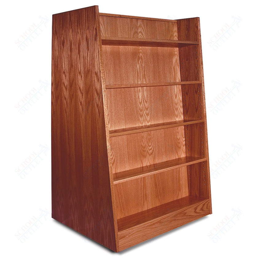 Russwood Library Furniture Stately Series Bookstore Shelving - 58"H - Mobile Double Face Bookstore Shelving - Starter 58"H x 37"W x 31"D (2BSS - 58V - M) - SchoolOutlet