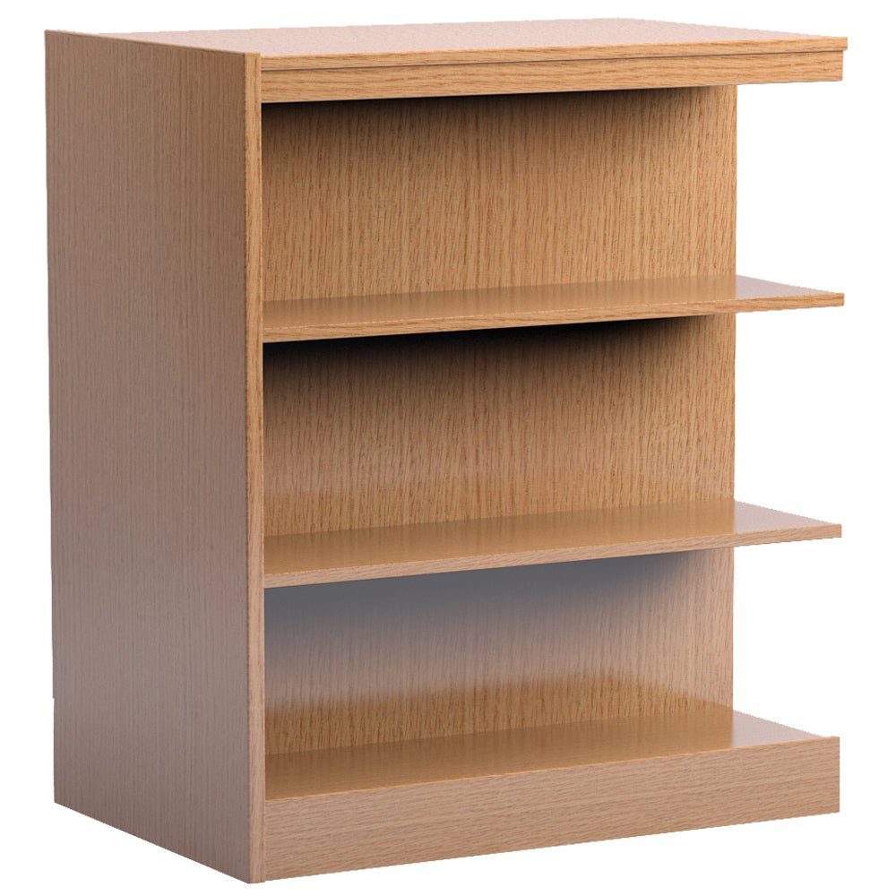 Russwood Library Furniture Stately Series Double Face Shelving - 48"H Adder Veneer Top - 48"H x 36"W x 24"D (2SA - 4824) - SchoolOutlet