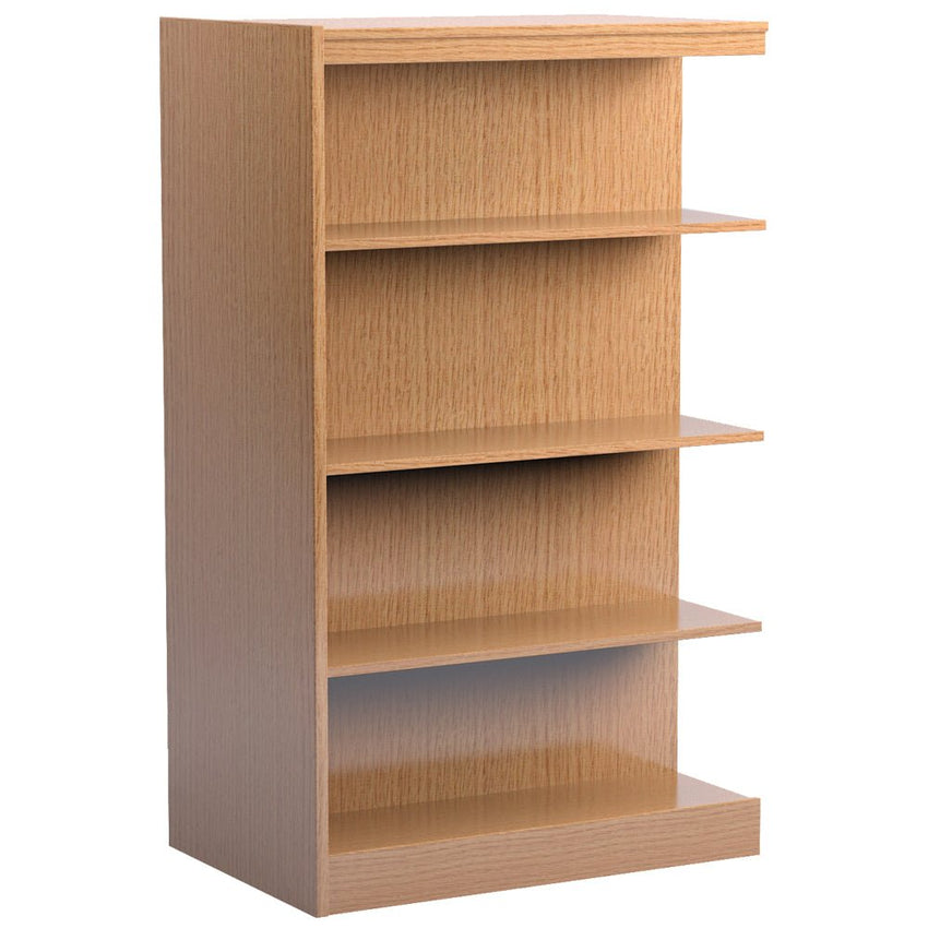 Russwood Library Furniture Stately Series Double Face Shelving - 60"H Adder Veneer Top - 60"H x 36"W x 20"D (2SA - 6020) - SchoolOutlet